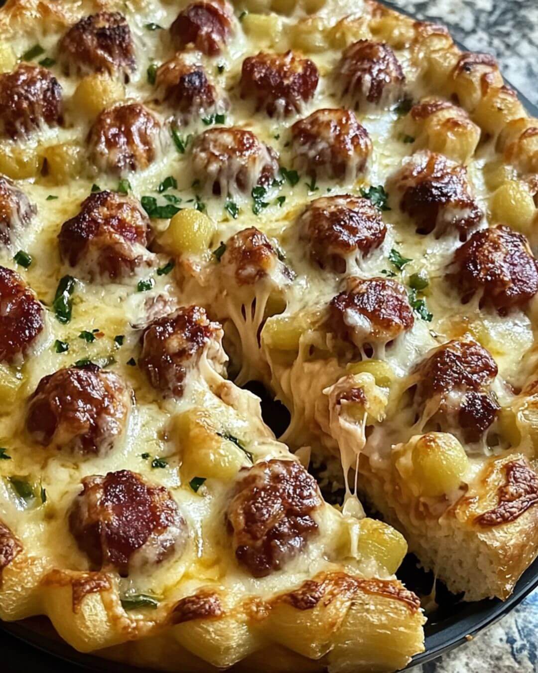 Creamy Swedish Meatball Noodle Bake
