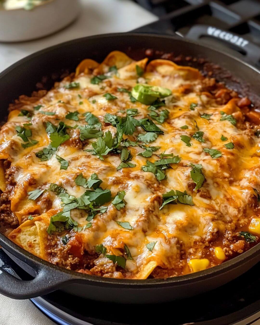 One-Pan Beef Skillet Enchiladas