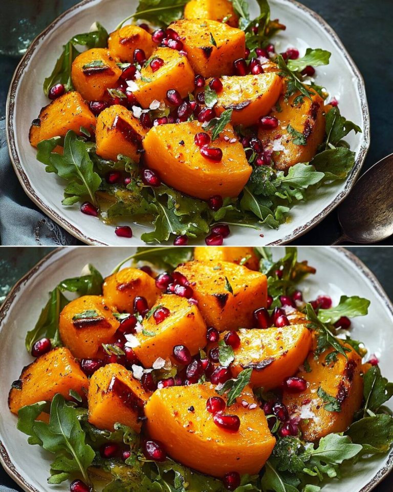 Roasted Butternut Squash and Pomegranate Salad with Feta