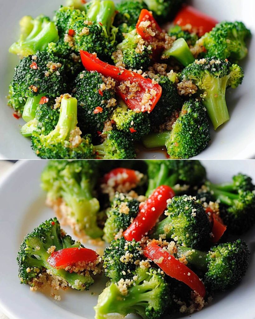 Perfect Sautéed Broccoli with Red Peppers - Made By Emily