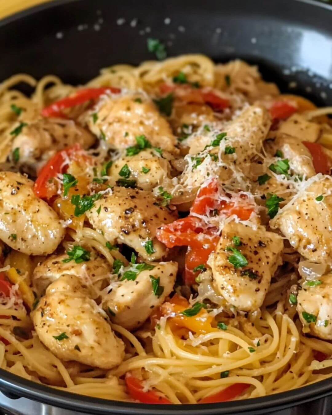 Creamy Chicken Scampi with Bell Peppers