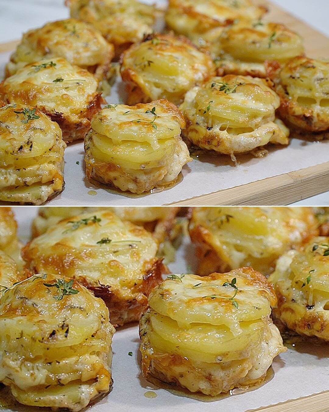 Cheesy Mini Potato Stacks