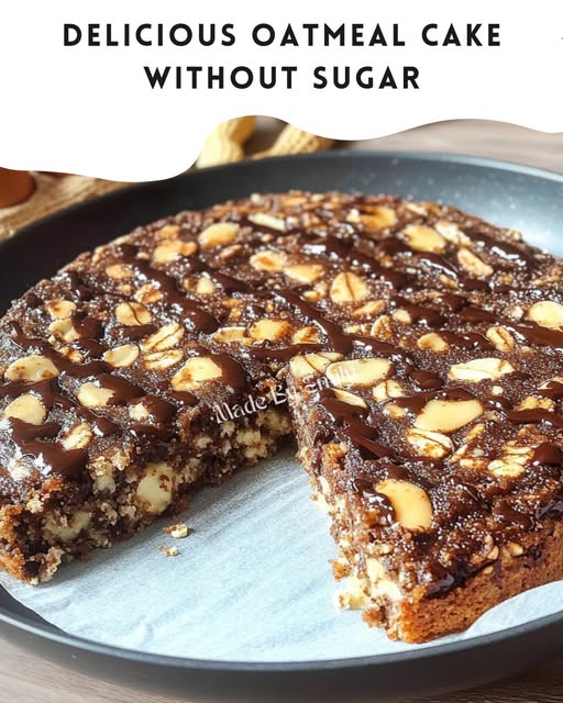 No-Bake Marble Protein Oatmeal Cake (Sugar-Free)