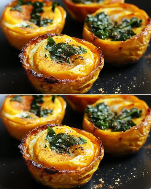 Golden Curried Sweet Potato & Kale Egg Cups