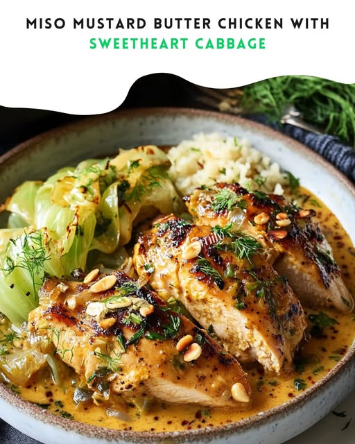 Miso Mustard Butter Chicken with Sweetheart Cabbage – A Gut-Healing and Flavor-Packed Meal!