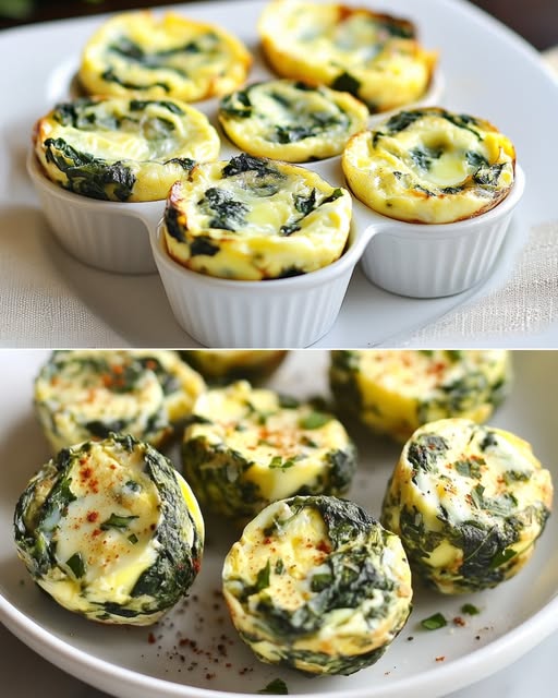 Creamy Spinach & Artichoke Egg Bites (Gluten-Free, Dairy-Free)