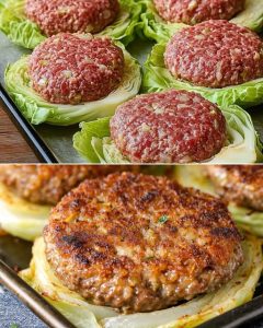 Baked Cabbage Nest Burgers: A Low-Carb Delight