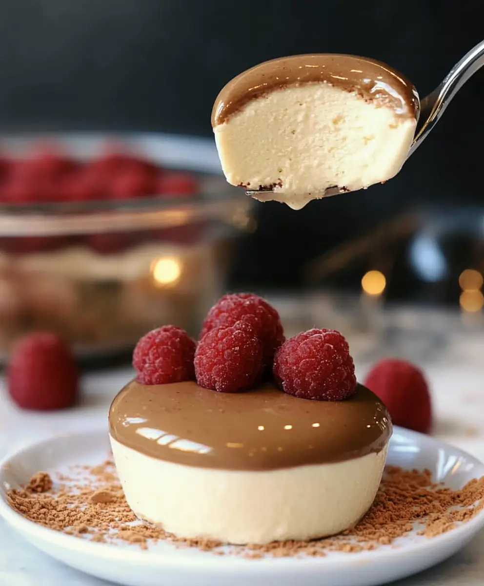 Chocolate Panna Cotta with Fresh Raspberries