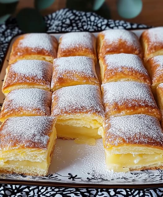 Heavenly Cream-Filled Pastry Squares