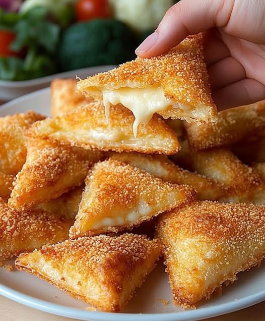 Crispy Cheesy Potato Toast Triangles
