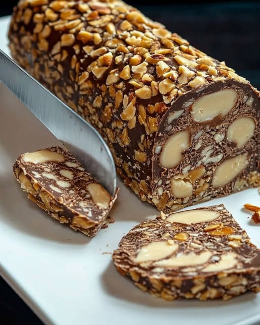 Chocolate Peanut No-Bake Dessert Log