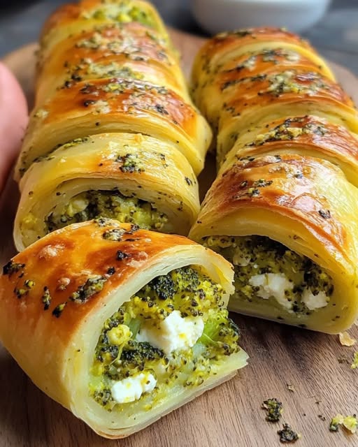 Broccoli and Ricotta Puff Pastry Roll: