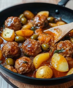 Hearty Meatballs with Vegetables in Rich Tomato Sauce