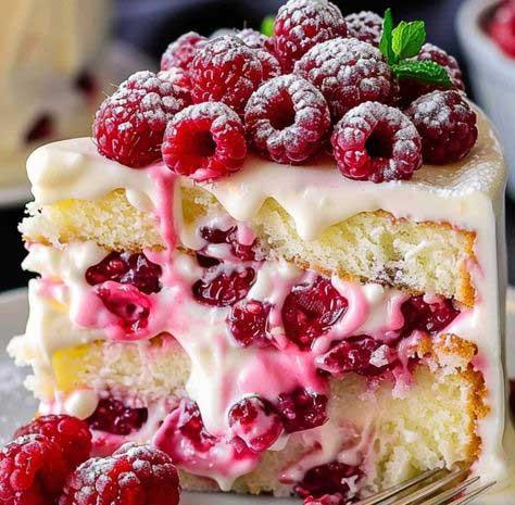 Heavenly Raspberry Mascarpone Cake