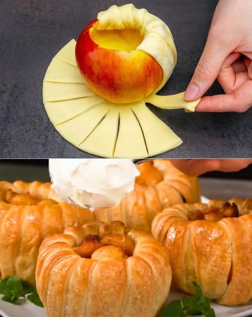 Golden Wrapped Baked Apples