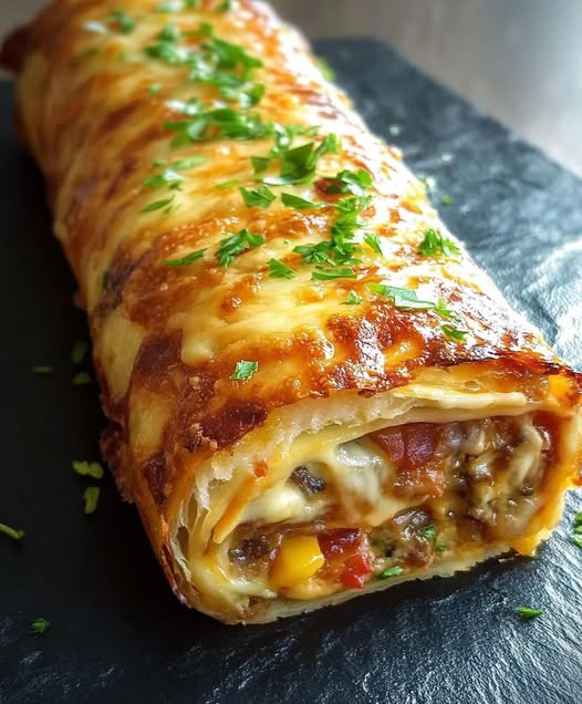 Savory Minced Meat Cheese Roll