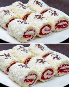 Turkish Coconut Roll Dessert