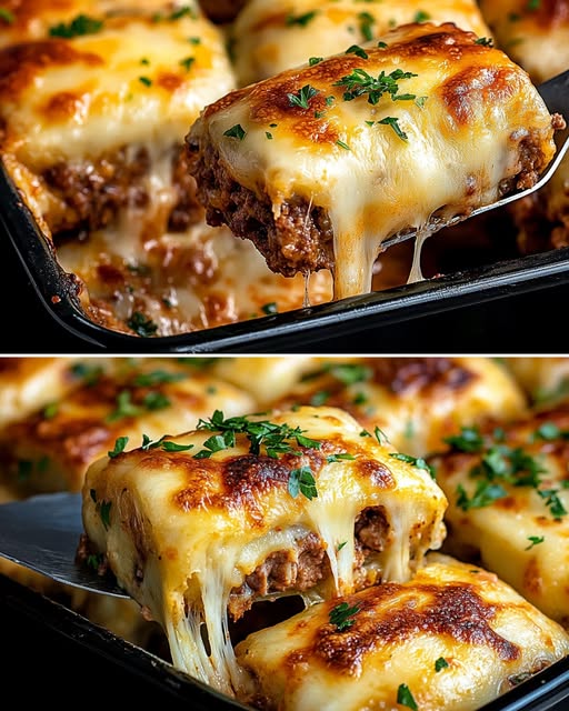 Cheesy Potato and Beef Rolls