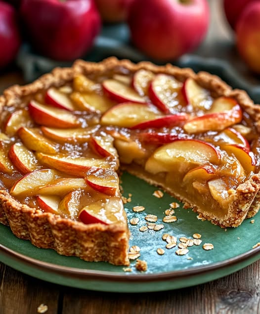 Rustic Oatmeal Apple Tart