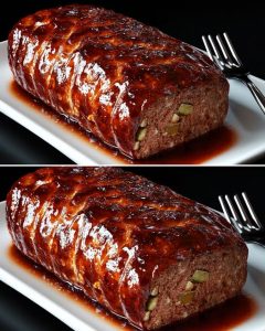 Juicy Glazed Meatloaf with Vegetable