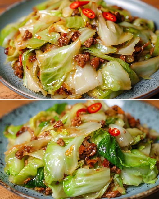 Quick Stir-Fried Cabbage: