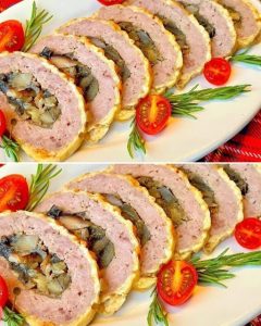 Savory Meat and Mushroom Roll