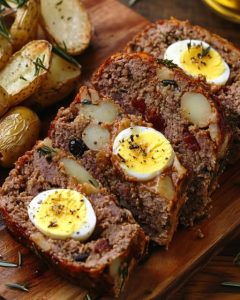 Gourmet Turkey Thigh Meatloaf with Eggs and Feta