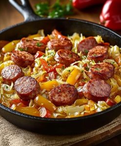 Hearty Cabbage with Sausages and Lamb
