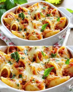 Cheesy Beef-Stuffed Pasta Shells