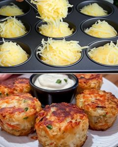 Savory Potato and Vegetable Muffins with Creamy Dip