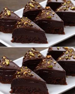 Homemade Chocolate Cherry Walnut Cake