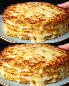 Crispy Potato Pancake Stack with Cheese & Zucchini Tomato Relish