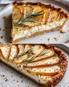 Pear-Rosemary Ricotta Tart with Hazelnut Oat Crust
