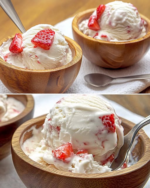 Homemade Strawberry Banana Ice Cream