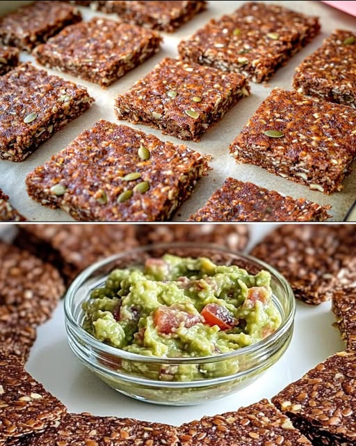 Homemade Seed Crackers with Avocado Topping