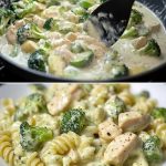 Creamy Chicken, Zucchini & Broccoli Pasta with Basil-Pine Nut Pesto