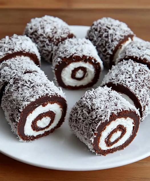 Chocolate Coconut Swiss Roll