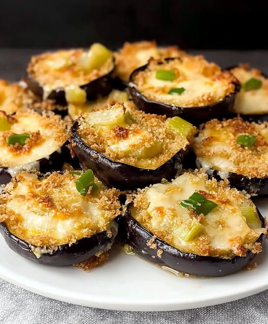 Cheesy Turkey & Leek Stuffed Eggplant