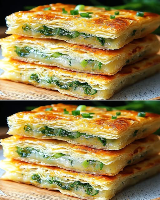 Easy 3-Ingredient Spring Onion and Parmesan Puff Pastry Bake