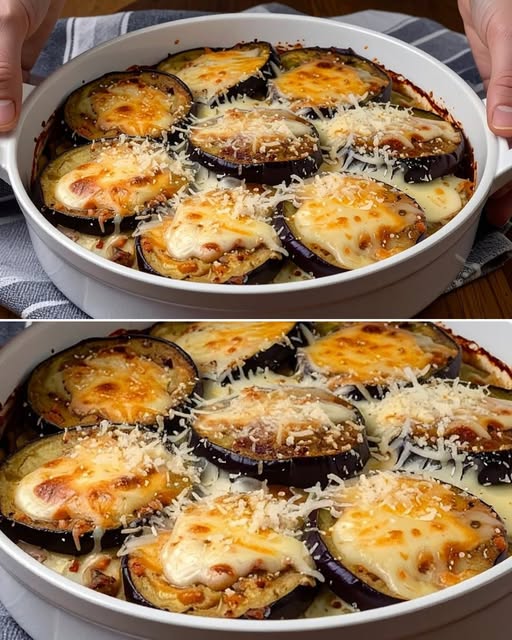 Baked Eggplant with Mozzarella and Parmesan