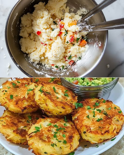 Crispy Potato & Egg Patties with Zesty Guacamole