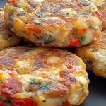 Quick Potato and Egg Fritters with Sausage and Cheese