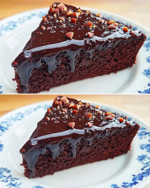 Rich Chocolate Yogurt Cake with Glossy Chocolate Ganache