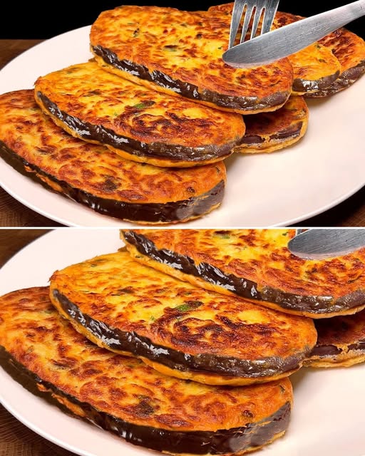 Crispy Eggplant Fritters with Cheese and Herbs