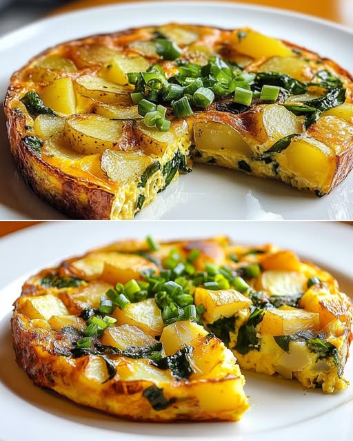 Egg-citing Spinach and Potato Frittata
