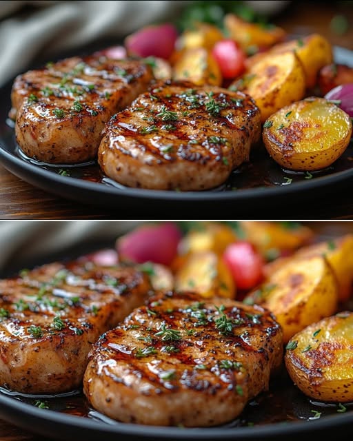 Vegan Kohlrabi Steaks with Oven-Roasted Vegetables
