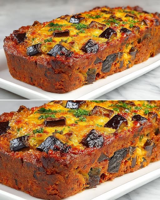 Cheesy Stuffed Eggplant Loaf Recipe