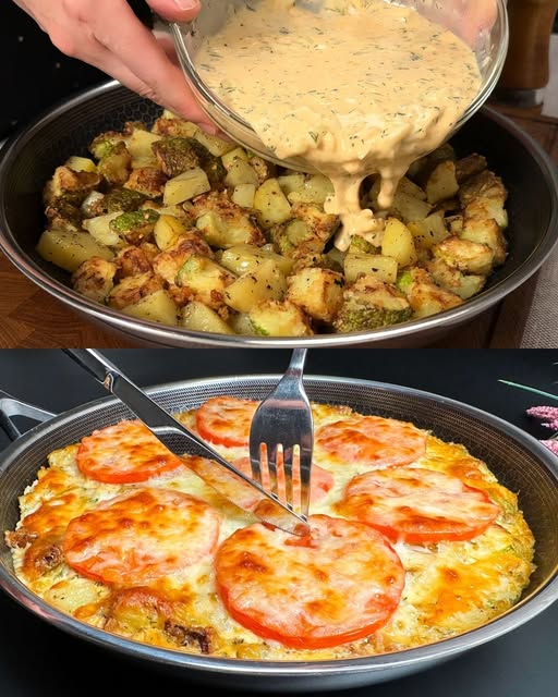 Creamy Baked Zucchini & Potato Casserole