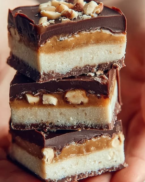 Cashew Biscuit Peanut Butter and Chocolate Bars