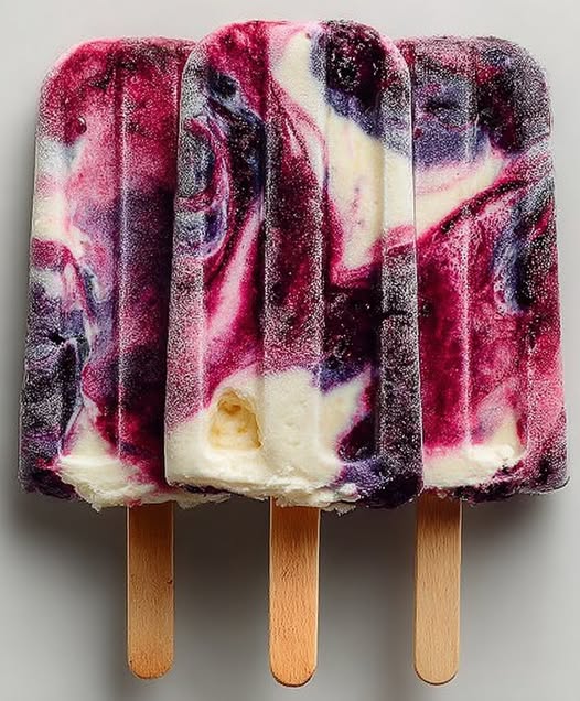 Coconut, Blueberry, Cinnamon And Ginger Ice Pops